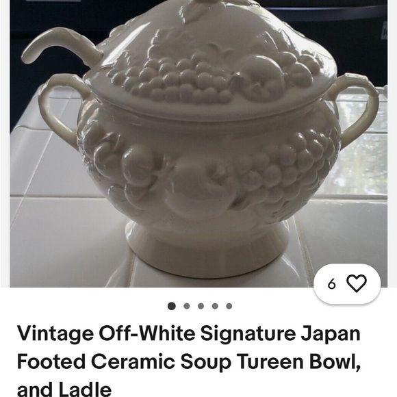 Chic White Ceramic Soup Tureen - Picture 4 of 4